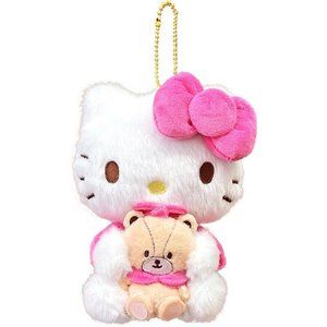 NWT Sanrio Hello Kitty Key Chain Pair Stuffed Plush Lucky Mascot.